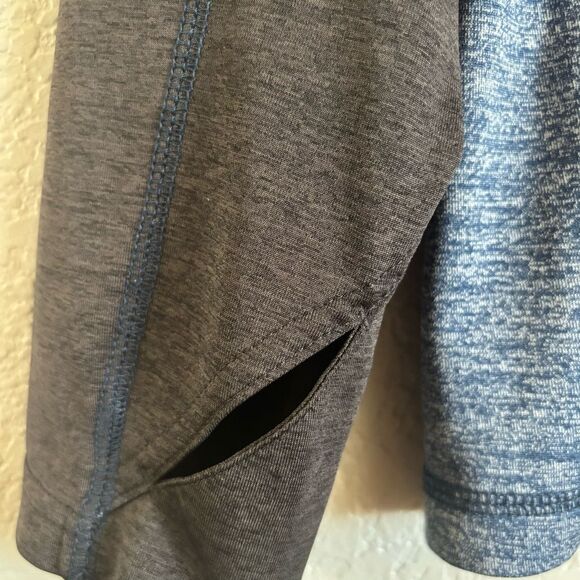 NordicTrack Mens Quarter Zip Long Sleeve Athletic Pullover Blue and Gray Medium - Picture 5 of 8